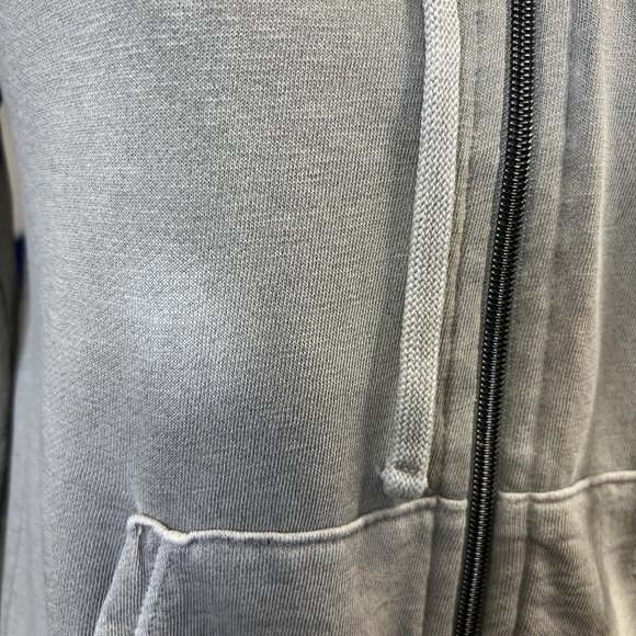 James Perse Hoodie Womens 2 Gray Full Zip 100% Cotton Made USA Sweatshirt Terry - Picture 13 of 13